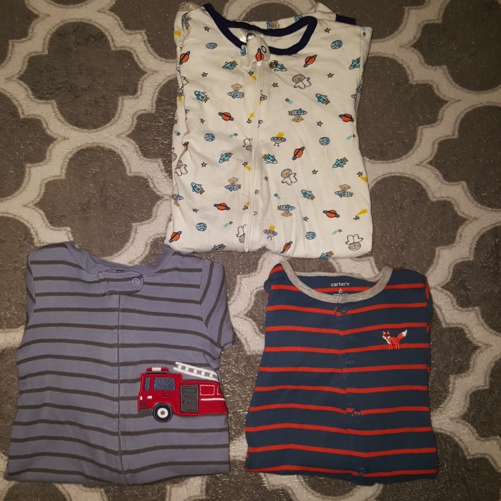 Infant Baby Boy Pjs 3 sizes 3, 3-6, 6 Months.